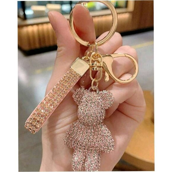 Trendy Rhinestone-embedded Bear Shaped Keychain For Women - Picture 3 of 4